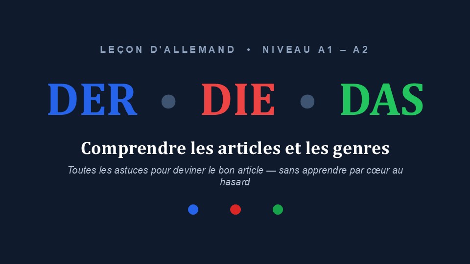 Comprendre les articles et les genres